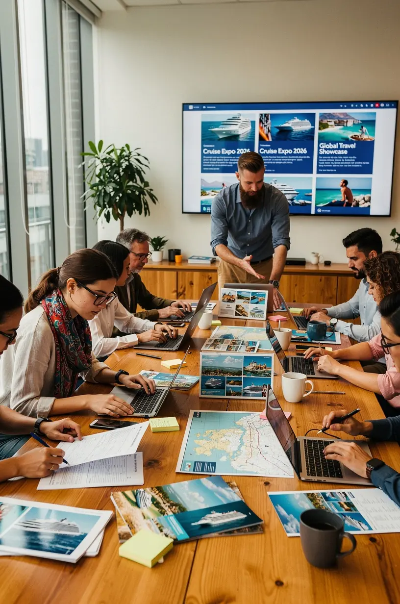 Team im Koordinationszentrum arbeitet an der Offline-Buchung und Paketzusammenstellung